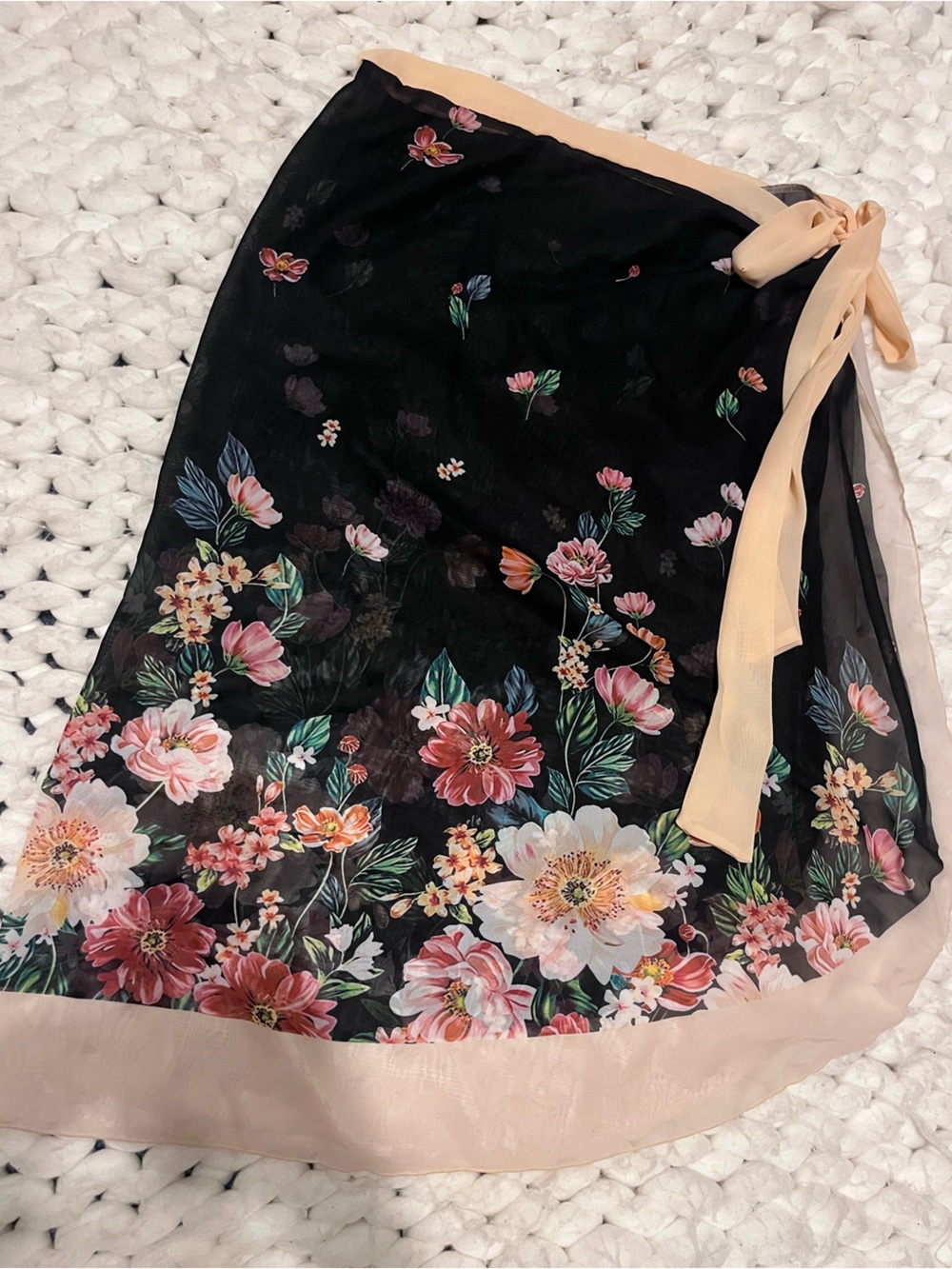 Black Floral Sarong
